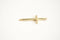 Vermeil Gold Cross Connector Charm- 22k Gold plated over sterling Silver, Rose Gold Cross, Spacer, Link, sideways horizontal cross, E48 - HarperCrown