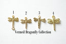 Vermeil Gold Dragonfly Charm, 18k gold plated over sterling silver Insect Charm, Gold Wings Charm - HarperCrown