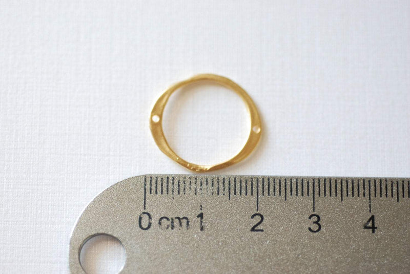 Vermeil Gold Eternity Circle Round Vermeil Connector - 18k gold plated over sterling silver ring circle, vermeil gold oval connector link - HarperCrown