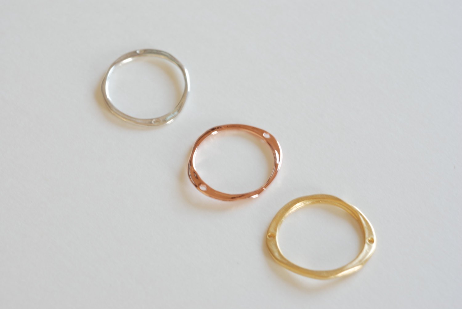 Vermeil Gold Eternity Circle Round Vermeil Connector - 18k gold plated over sterling silver ring circle, vermeil gold oval connector link - HarperCrown