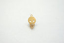 Vermeil Gold Flat Skull Charm- 18k gold plated over Sterling Silver, Skull with Hearts Charm, Vermeil Gold Skull Connector Link Spacer, 200 - HarperCrown