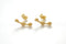 Vermeil Gold Flower Ear Climber earrings, Gold Flower Ear Crawler, Cuff Earrings, Ear Pins, Ear Wrap Earrings, Ear Sweep, Wholesale Earrings - HarperCrown