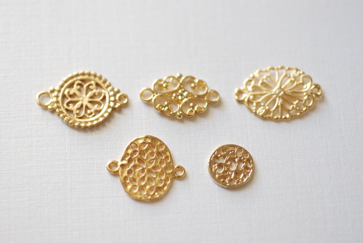 Vermeil Gold Flower Spacer, Connector and Link, Chandelier Earrings Parts- 18k gold plated over sterling silver, Filigree Connector, 291 - HarperCrown