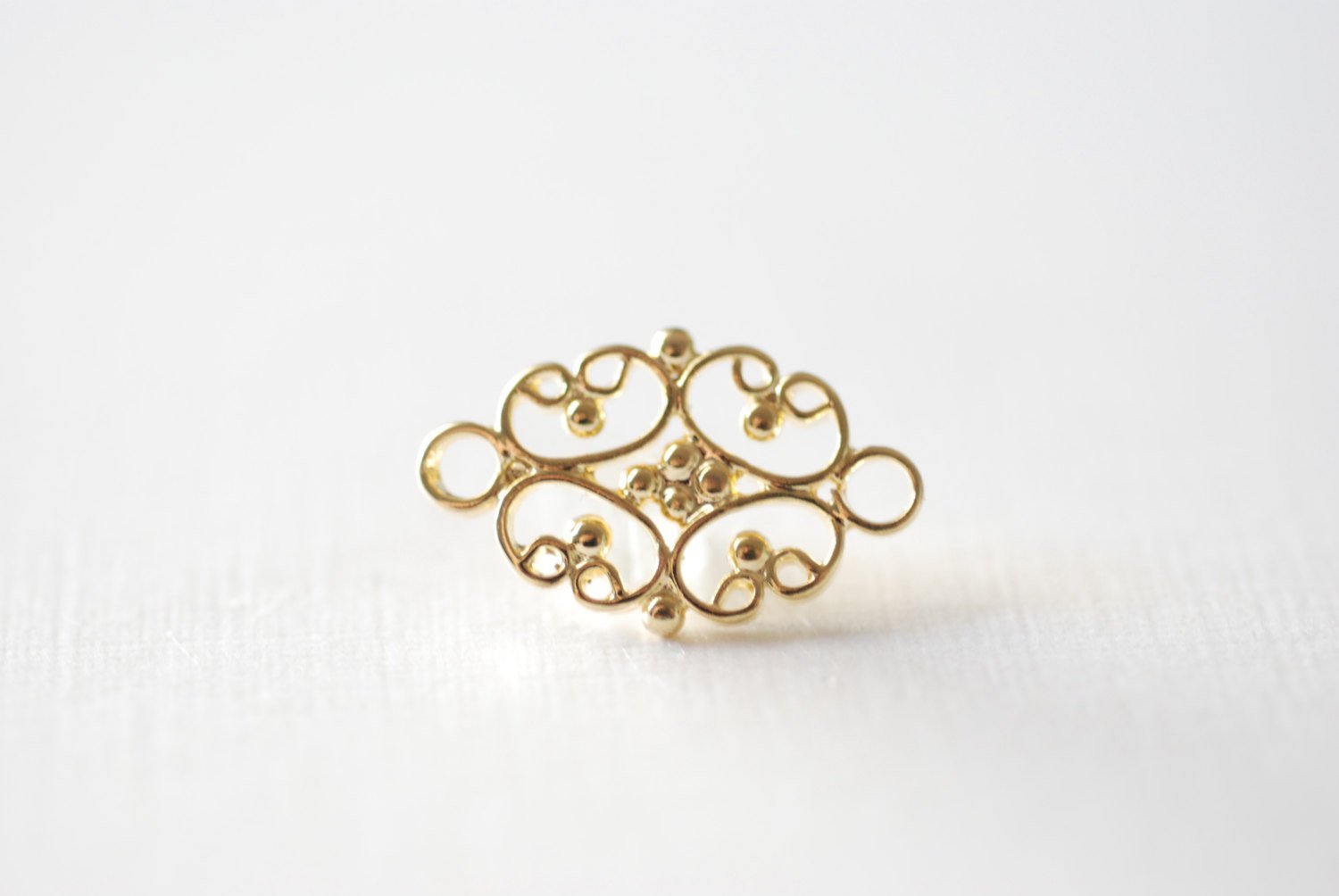 Vermeil Gold Flower Spacer, Connector and Link, Chandelier Earrings Parts- 18k gold plated over sterling silver, Filigree Connector, 291 - HarperCrown