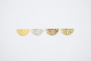 Vermeil Gold Half Circle Connector Charm- 22k Gold plated over Sterling Silver, Half Moon Crescent Blank Stamping charm, Spacer, Link, 386 - HarperCrown