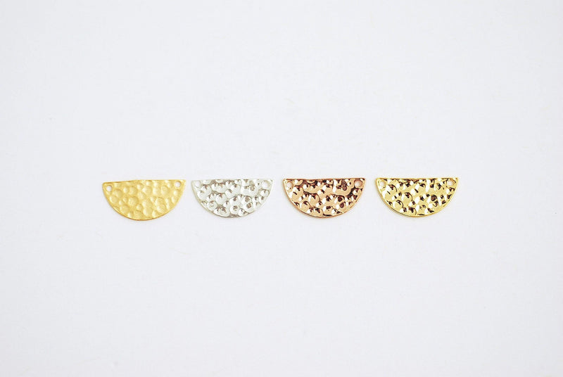 Vermeil Gold Half Circle Connector Charm- 22k Gold plated over Sterling Silver, Half Moon Crescent Blank Stamping charm, Spacer, Link, 386 - HarperCrown
