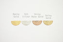 Vermeil Gold Half Circle Connector Charm- 22k Gold plated over Sterling Silver, Half Moon Crescent Blank Stamping charm, Spacer, Link, 386 - HarperCrown