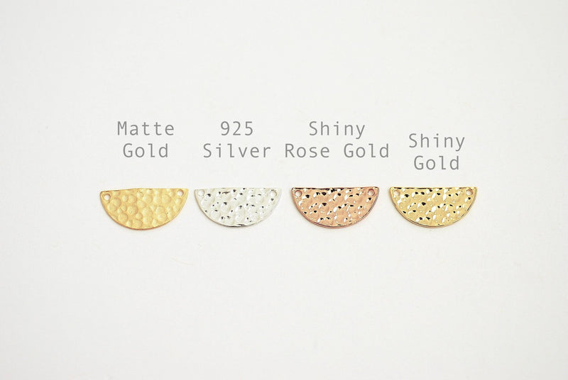 Vermeil Gold Half Circle Connector Charm- 22k Gold plated over Sterling Silver, Half Moon Crescent Blank Stamping charm, Spacer, Link, 386 - HarperCrown