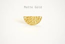 Vermeil Gold Half Circle Connector Charm- 22k Gold plated over Sterling Silver, Half Moon Crescent Blank Stamping charm, Spacer, Link, 386 - HarperCrown
