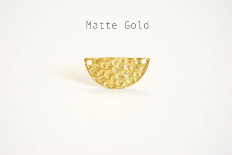 Vermeil Gold Half Circle Connector Charm- 22k Gold plated over Sterling Silver, Half Moon Crescent Blank Stamping charm, Spacer, Link, 386 - HarperCrown