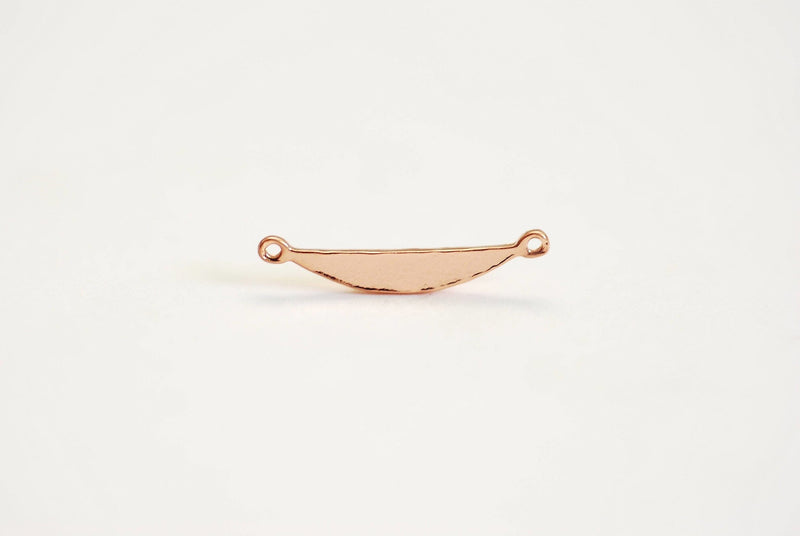 Vermeil Gold Half Moon Connector Charm- 22k Gold plated Sterling Silver, Rose Gold, Crescent Moon Connector, Spacer, Semicircle Link, 387 - HarperCrown