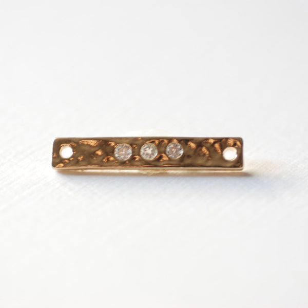 Wholesale Charms - Vermeil gold hammered Bar connector charm- 18k gold  plated Gold Bar Pendant, Bar with Crystals, Rectangle Bar with CZ stones  Connector Link – HarperCrown
