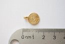 Vermeil Gold Hammered Blank Disc Charm with Attached Bail -18k gold plated over sterling silver, blank disc, stamping disc, blank stamping 2 - HarperCrown