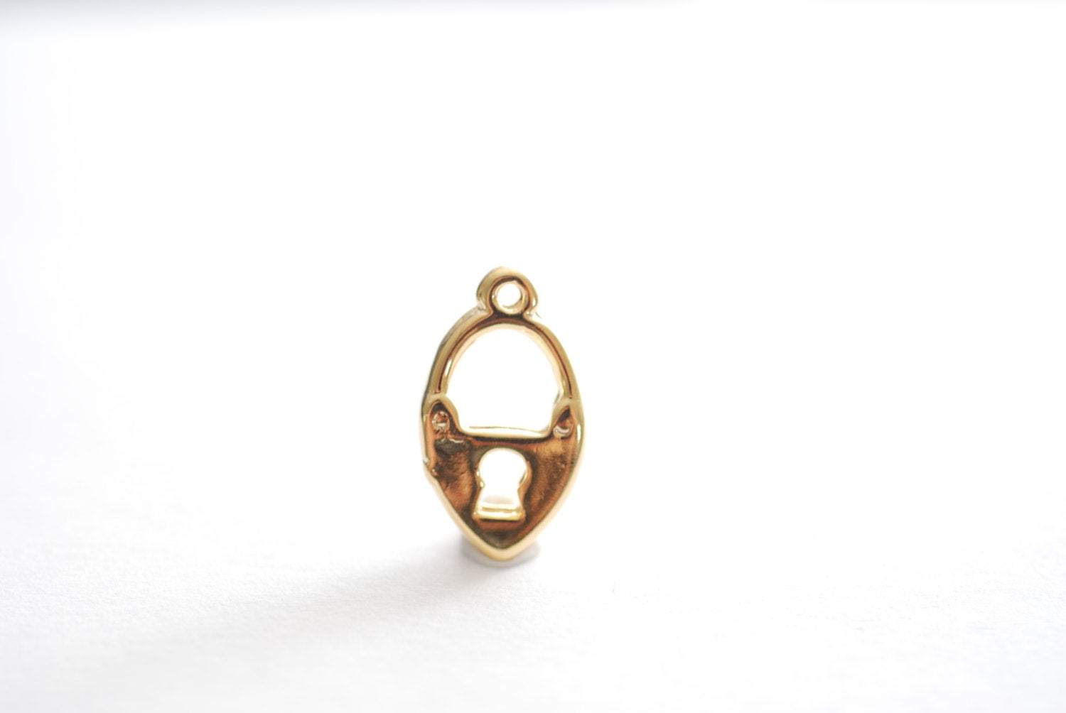 Vermeil Gold Lock and Key Pendant- 18k gold plated over Sterling silver, Skeleton Key and Lock charm, Gold Lock Charm Necklace - HarperCrown