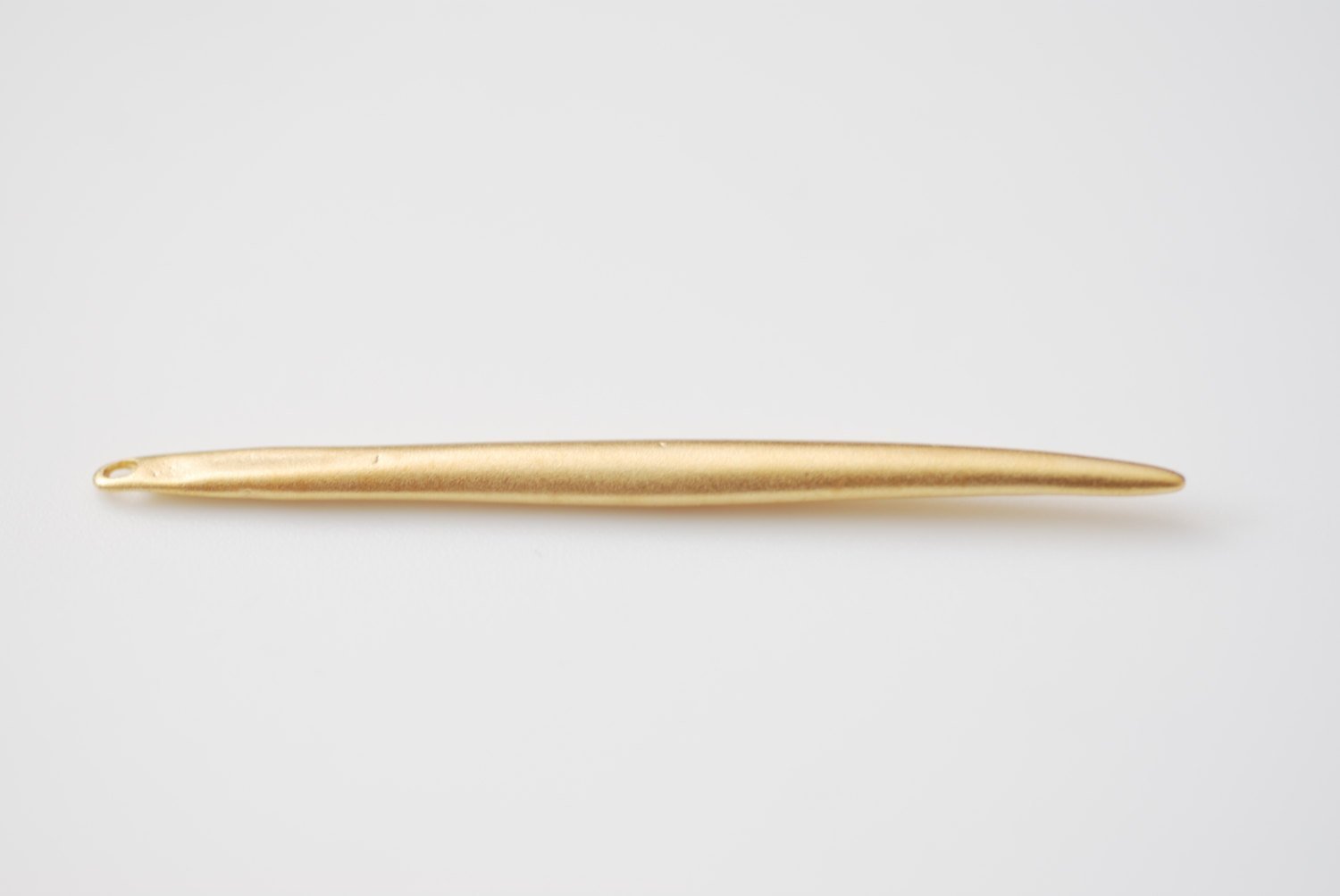 Vermeil Gold Matte Skinny Needle-Vermeil Medium Spike Needle Dagger, long and thin dagger spear spike pendant, needle, vermeil needle, 11 - HarperCrown