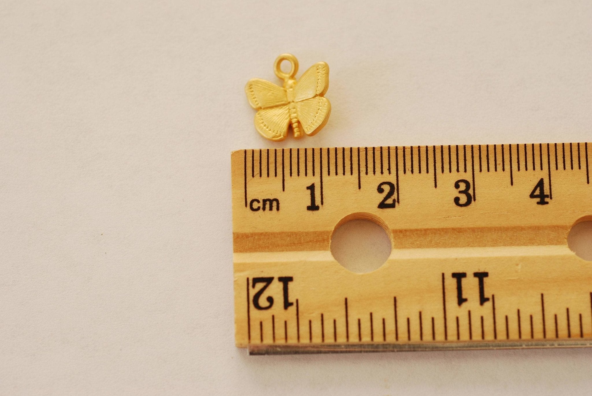 Vermeil Gold or 925 Sterling Silver Butterfly Drop Charm Pendant Wholesale Bulk Necklace Charm Bracelet Charm DIY Jewelry [J353] - HarperCrown