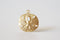 Vermeil Gold Sand Dollar- 18k gold plated over Sterling Silver Sand dollar charm, Gold starfish charm, Vermeil Gold Sea Shell Charm, Beads - HarperCrown