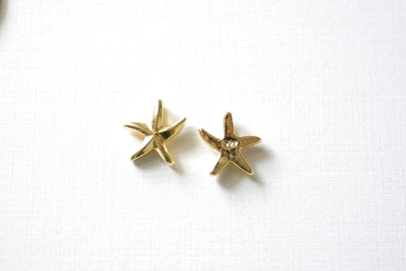 Vermeil Gold Starfish Charm- 18k gold plated over sterling silver, Sea life Charm, Sea Creature Charm, Gold Starfish Beads Charm, 131 - HarperCrown