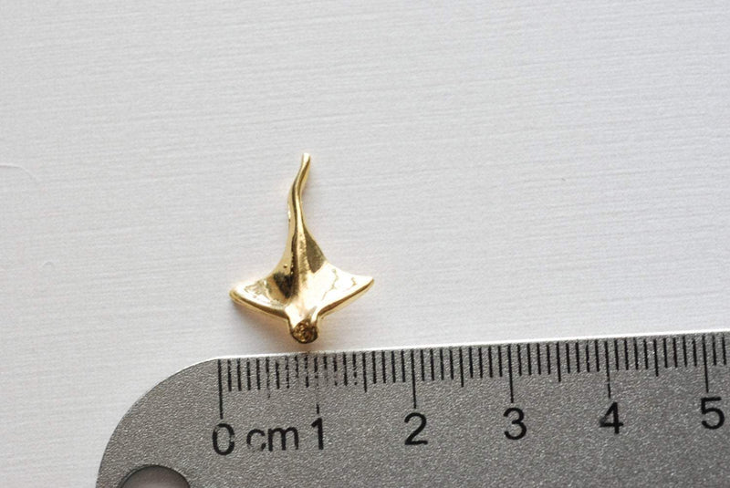 Vermeil Gold Stingray- 18k gold plated over Sterling Silver Stingray charm, Gold Stingray, Sting Ray Charm, Sea Creature Charm, Sea life,102 - HarperCrown