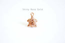 Vermeil Gold Turtle Charm- 22k Gold Plated over Sterling Silver, Rose Gold Turtle, Small Turtle Charm, Hawaiian Honu Turtle, Sea Turtle, 385 - HarperCrown