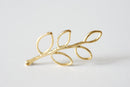 Vermeil Gold Twig Tree Branch Leaf Charm - vermeil gold connector, link, spacer, 18k gold plated over sterling silver, Vermeil Charms - HarperCrown