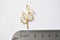 Vermeil Gold Twig Tree Branch Leaf Charm - vermeil gold connector, link, spacer, 18k gold plated over sterling silver, Vermeil Charms - HarperCrown