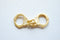 Vermeil Matte Gold Handcuffs, 18k gold plated over Sterling Silver, handcuff charm, handcuffs, Wholesale Vermeil Charms, Vermeil Supplies - HarperCrown