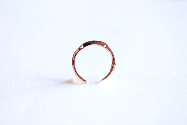 Vermeil Pink Rose Gold Crescent Moon Connector Charm- 22k gold plated Half Moon Charm Link, Gold moon charm, Letter C, Upside down Moon, 300 - HarperCrown