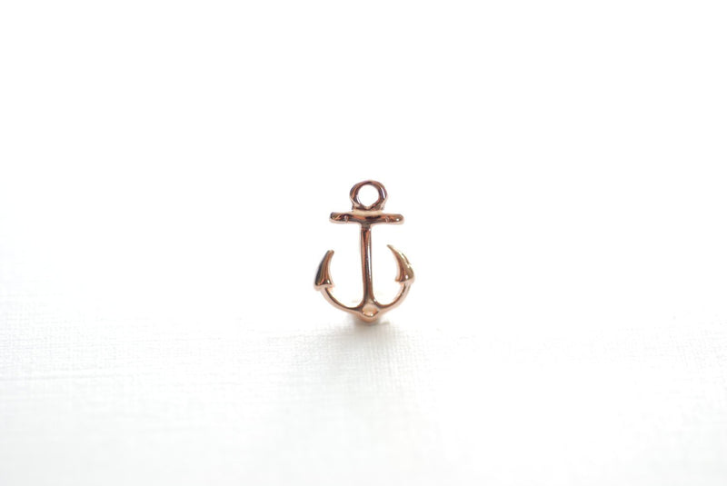 Vermeil Rose Gold Anchor Connector - 18k gold plated over sterling silver, Rose Gold Anchor Link Spacer Connector, Nautical Anchor Charm,101 - HarperCrown