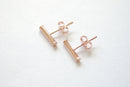 Vermeil Rose Gold Bar Earrings, Rose Gold Bar Stud Earrings, Line Earrings, Minimal Post Earrings, Ear Climbers, Stick earrings - HarperCrown