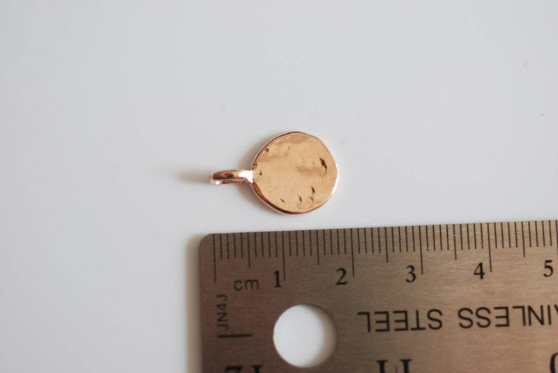 Vermeil Rose Gold Blank Disc- 18k gold plated Sterling Silver, Stamping Discs, Gold Round Charms, Single Add on Disc, Round Disc Charm, 97 - HarperCrown