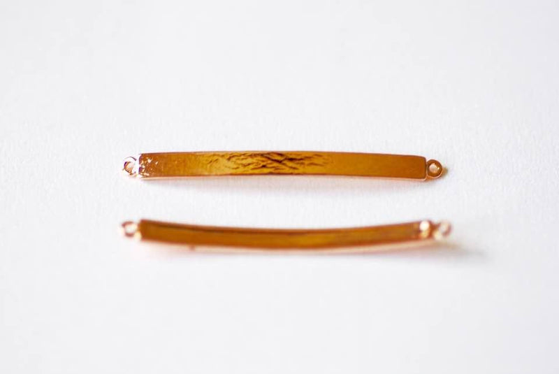 Vermeil Rose Gold Curved Bracelet Bar Connector Charm- 18k gold plated over Sterling Silver Bracelet Plate, Gold Bracelet Bar Blanks Plate - HarperCrown