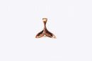 Vermeil Rose Gold Dolphin Whale Tail- 18k gold plated over Sterling Silver, Rose Gold Dolphin Fin Tail Charm Pendant, pink whale tail, 211 - HarperCrown