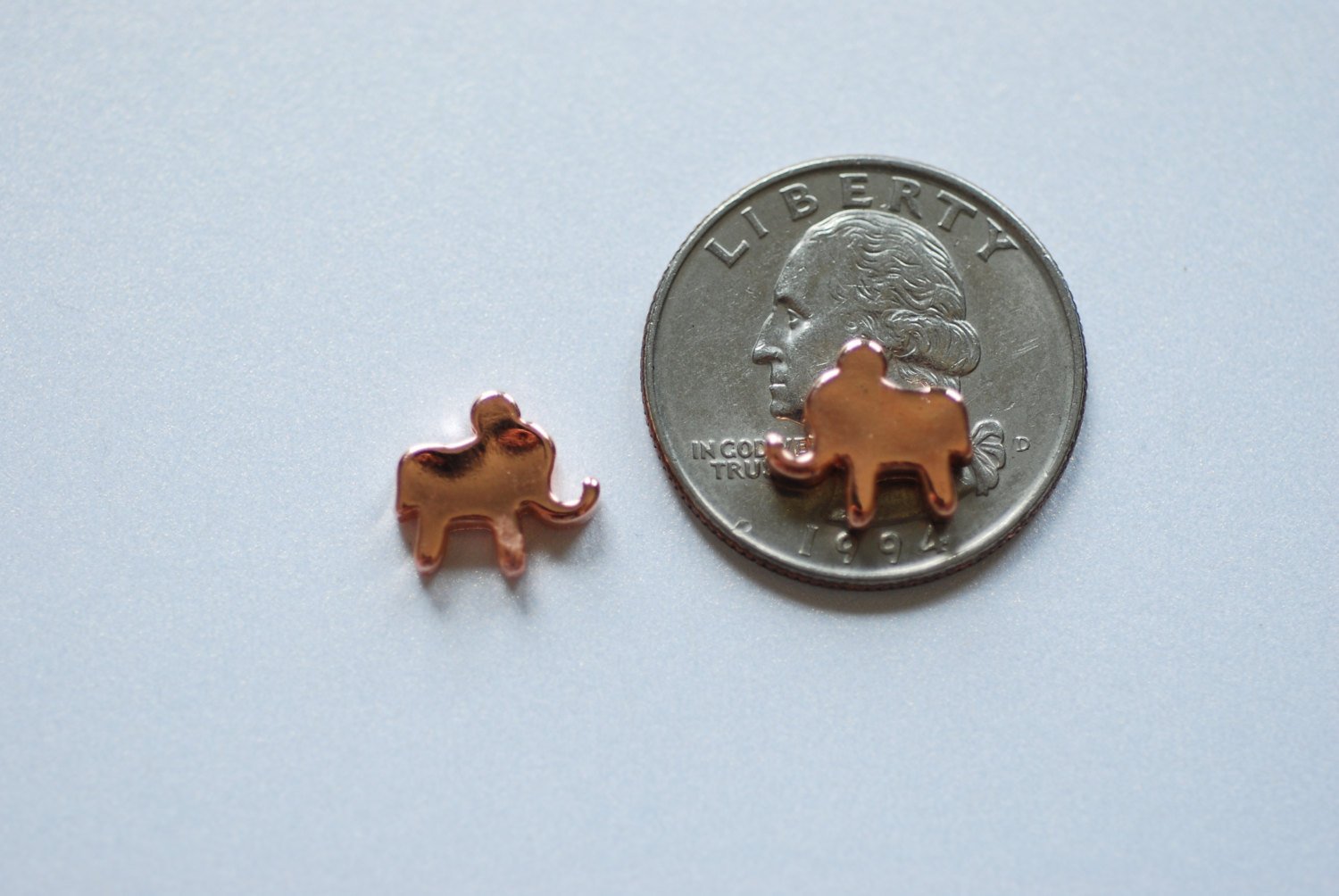 Vermeil Rose Gold Elephant Charm- 18k gold plated over sterling silver, Vermeil Gold Elephant Bead, Rose Gold Elephant Charm Pendant, 100 - HarperCrown