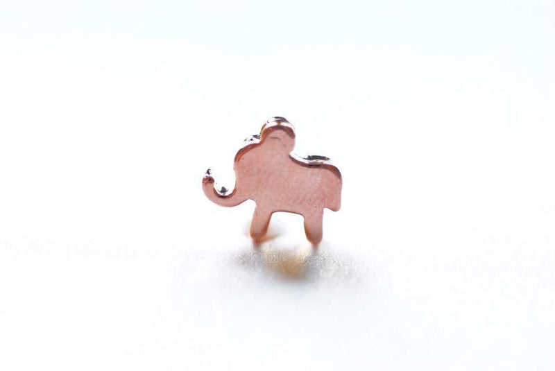 Vermeil Rose Gold Elephant Charm- 18k gold plated over sterling silver, Vermeil Gold Elephant Bead, Rose Gold Elephant Charm Pendant, 100 - HarperCrown