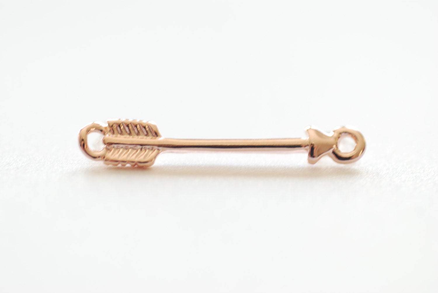 Vermeil Rose Gold Skinny Arrow, Gold Arrow Connector, 18kt gold plated over Sterling Silver, Arrow Connector Link Spacer, Gold Arrowhead - HarperCrown