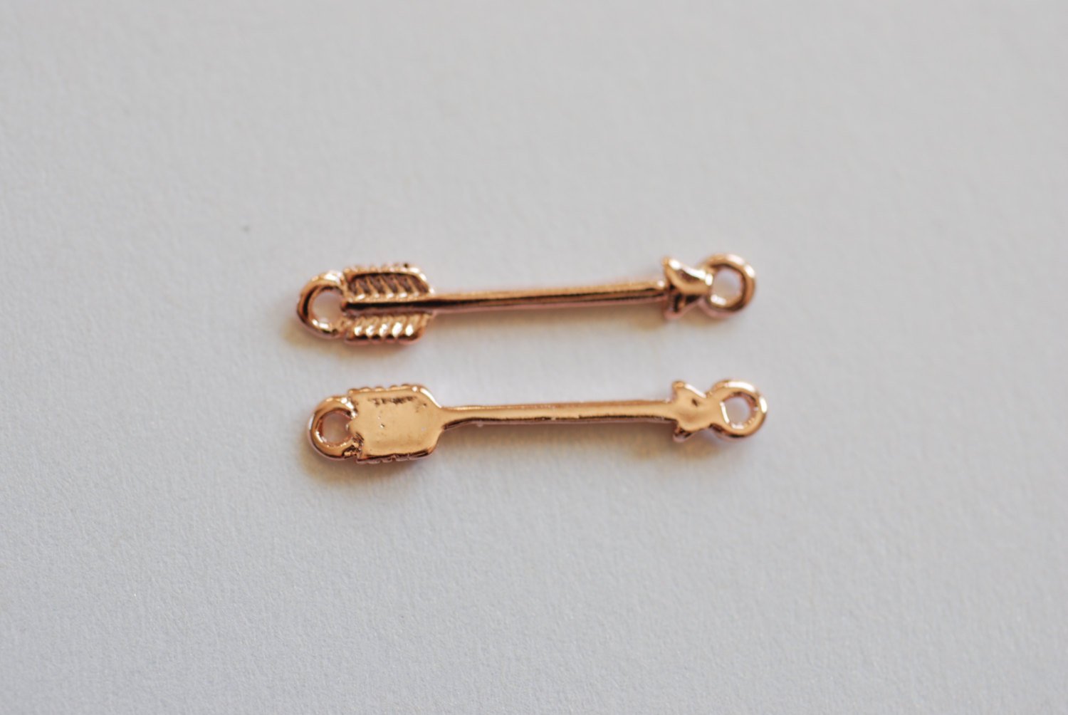 Vermeil Rose Gold Skinny Arrow, Gold Arrow Connector, 18kt gold plated over Sterling Silver, Arrow Connector Link Spacer, Gold Arrowhead - HarperCrown