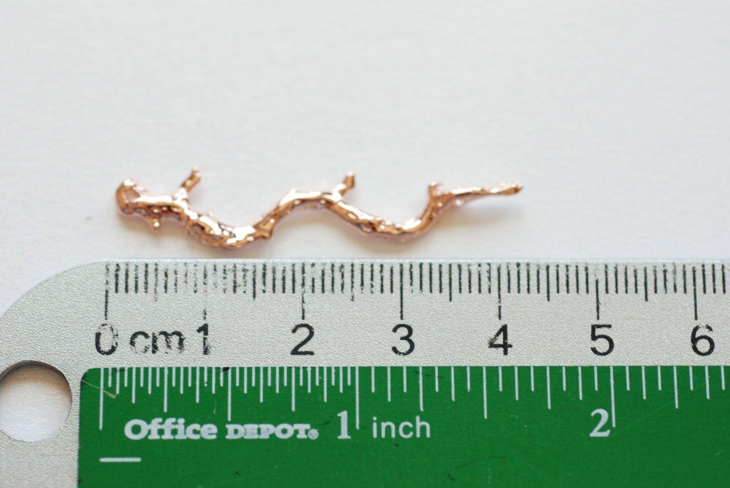 Vermeil Rose Gold Twig Branch Connector Pendant- 18k gold over 925 sterling silver branch charm connector, tree branch link spacer - HarperCrown