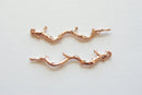 Vermeil Rose Gold Twig Branch Connector Pendant- 18k gold over 925 sterling silver branch charm connector, tree branch link spacer - HarperCrown