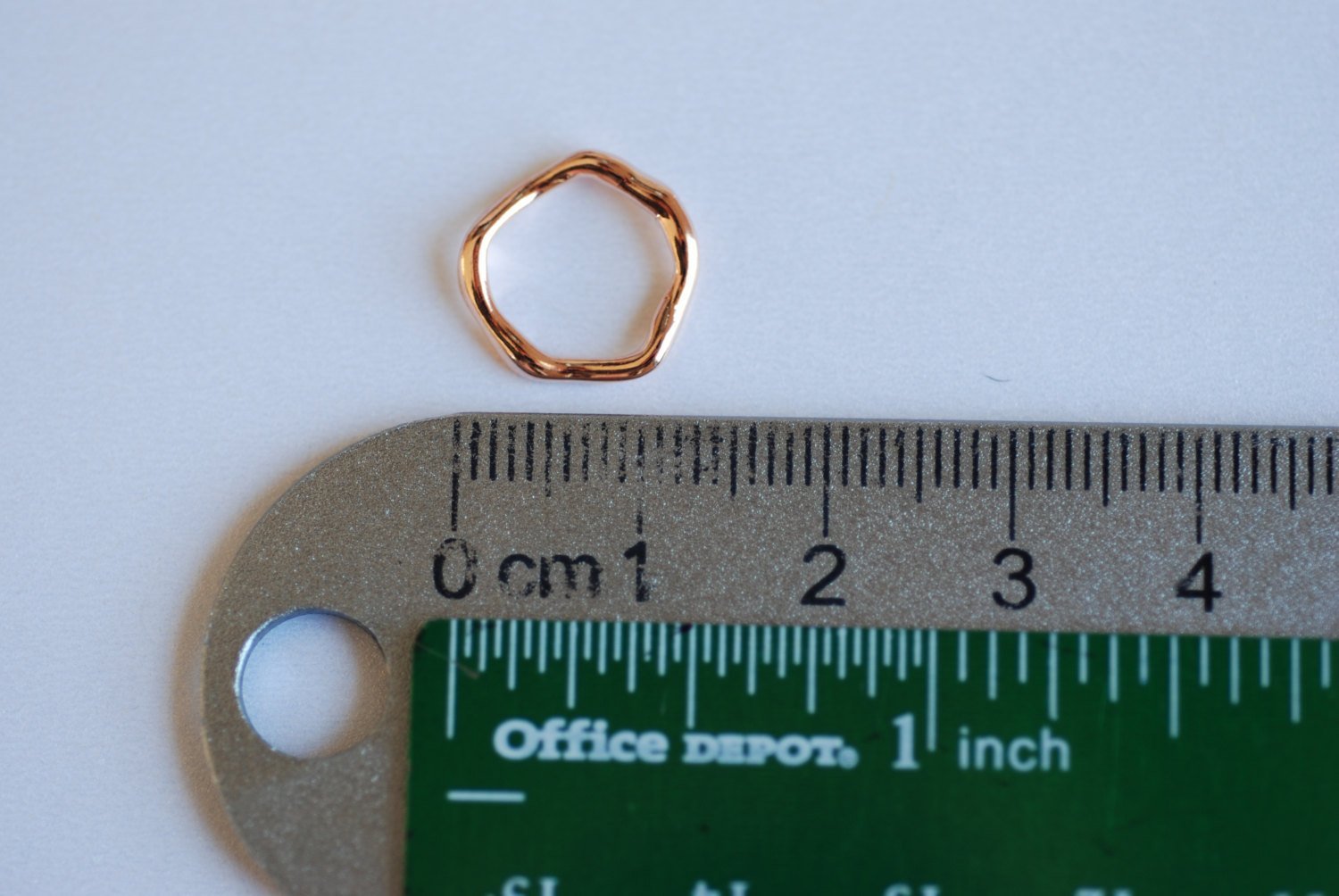 Vermeil Rose Gold Wavy Open Circle Charm- 18k gold plated over Sterling Silver, 15mm twist round link ring, spacer, connector, link, 32 - HarperCrown