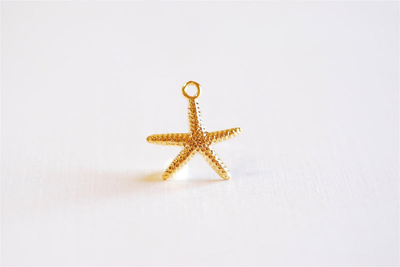 Vermeil Starfish Charm Pendant- 18k gold plated over Sterling Silver Fish Charm, Gold Starfish, Silver Starfish Charm, Gold Star Charm, 231 - HarperCrown