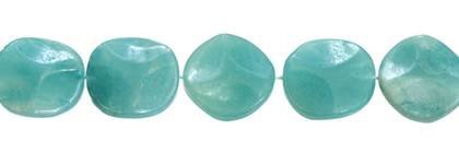 Wholesale Amazonite Bead Waved Coin Shape Gemstones 20mm - HarperCrown