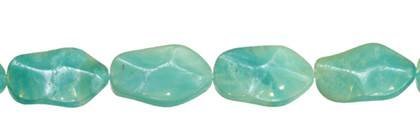 Wholesale Amazonite Bead Waved Oval Shape Gemstones 18-30mm - HarperCrown