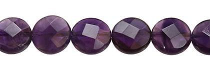 Wholesale Amethyst Bead Coin Shape Faceted Gemstones 6-10mm - HarperCrown