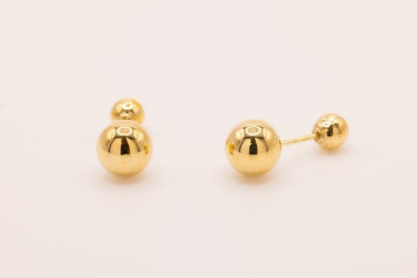 Wholesale Ball Stud Earrings 14K Yellow Gold 5mm - HarperCrown