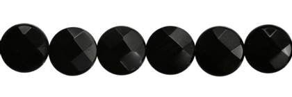 Wholesale Black Agate Bead Coin Shape Faceted Gemstones 6-20mm - HarperCrown