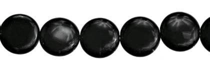 Wholesale Black Agate Bead Coin Shape Gemstones 6-20mm - HarperCrown