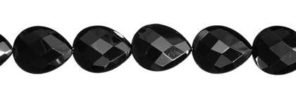 Wholesale Black Agate Bead Pear Shape Faceted Gemstones 18-30mm - HarperCrown