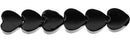 Wholesale Black Color Agate Bead Flat Heart Shape Gemstones 6mm - HarperCrown