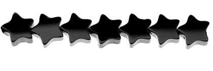 Wholesale Black Color Agate Bead Flat Star Shape Gemstones 6mm - HarperCrown